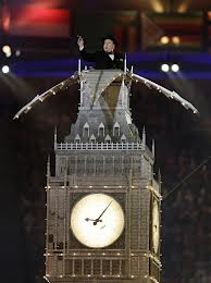 2012 Olympics Closing Ceremony London, Big Ben and winston Churchill
