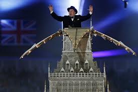 2012 Olympics Closing Ceremony London, Big Ben and Winston Churchill