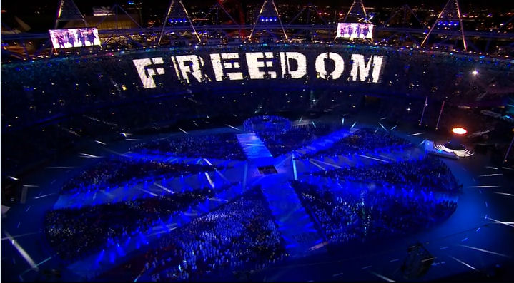2012 Olympics Closing Ceremony London, George Michael Freedom lights