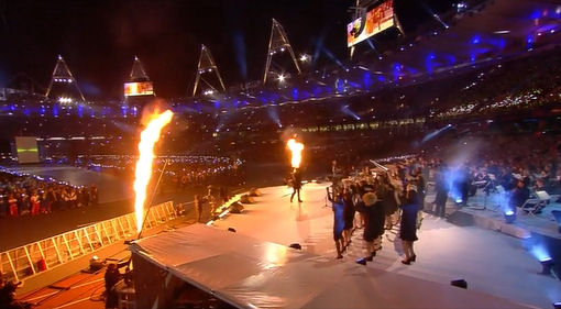 2012 Olympics Closing Ceremony London, muse survival flames