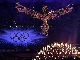 2012 Olympics Closing Ceremony London, phoenix torch rings