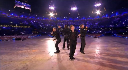 2012 Olympics Closing Ceremony London, Take That rule the world four directions banishment