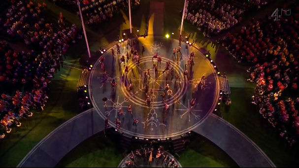 2012 World Olympic Games Paralympics Closing Ceremony witchcraft stage sigil markings