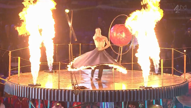 2012 Paralympics London whirling dervish orrery flames