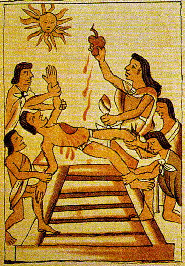 Aztec sacrifice to the sun
