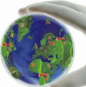 Earth world in petri dish