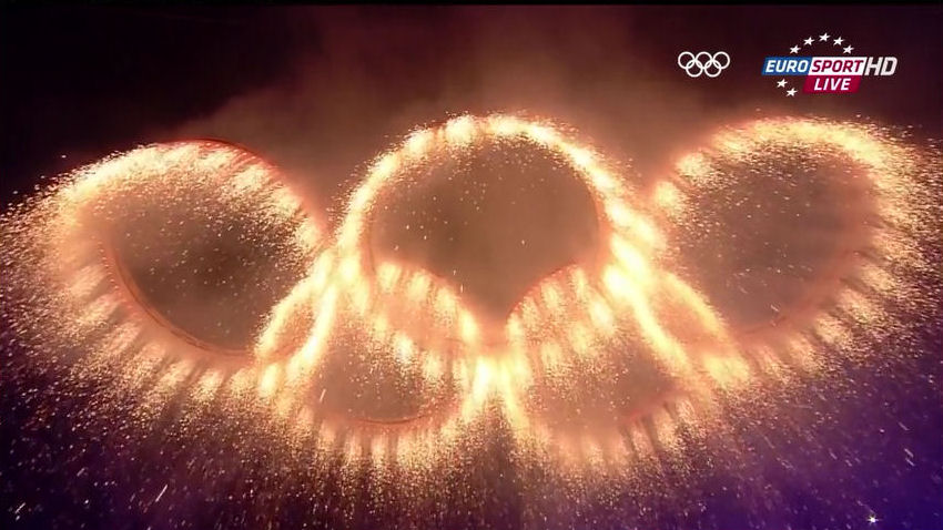 2012 Olympics ring sparks