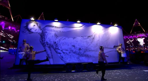2012 Olympics Closing Ceremony London, David Bowie Fashion fascism soldiers troops marching goosestepping