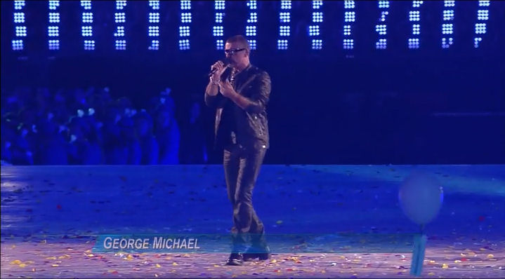 2012 Olympics Closing Ceremony London, George Michael white balloon