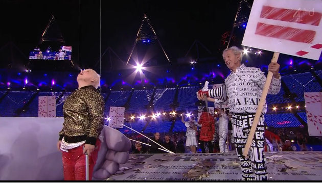 2012 Paralympics London ian mckellen with protest sign equality