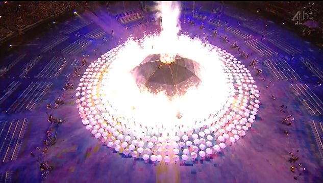 2012 Paralympics London orrery ignites big bang umbrella