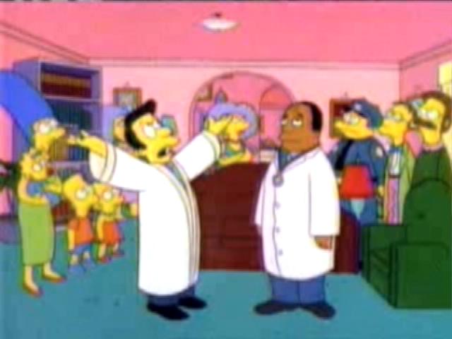 Reverend Lovejoy tells Homer Simpson to go to the light and gets zapped