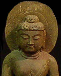 Buddha with sun halo