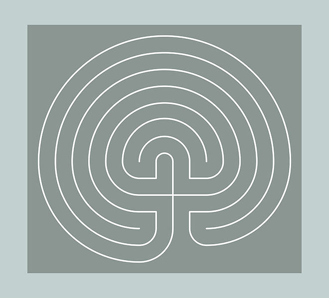 Classical 7-circuit labyrinth logo image