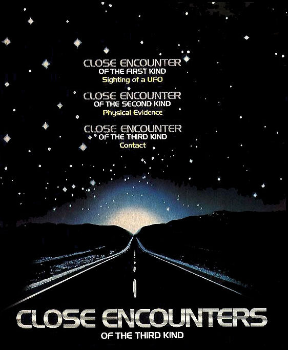 Close Encounters movie poster road and light