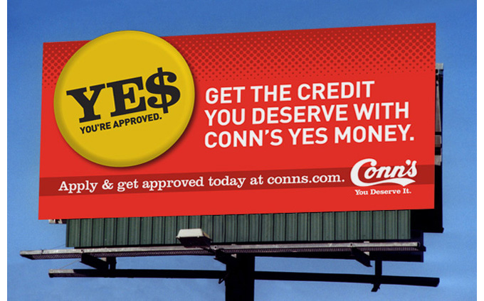 Conn's Yes sun logo