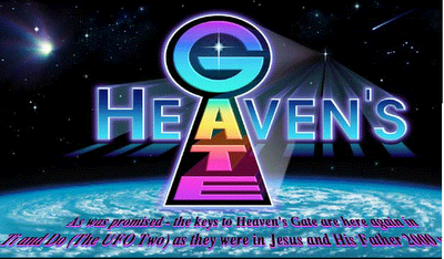 cult group Heaven's Gate applewhite illuminati all-seeing eye of horus pyramid and sun symbolism logo