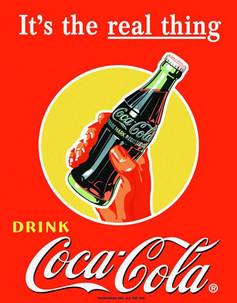 Coca-Cola coke ad its the real thing slogan
