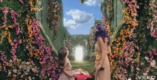 Katy Perry Wide Awake music video labyrinth door of light