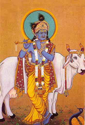 Krishna with sun halo