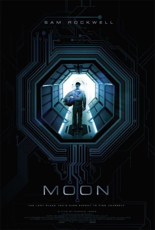 Moon movie poster with light and tunnel