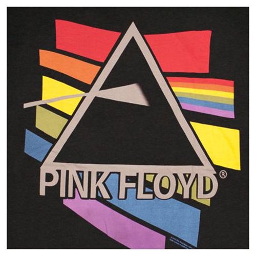 Pink Floyd rainbow laser light prism illuminati all-seeing eye of horus pyramid and sun symbolism logo