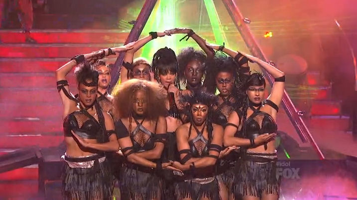 Rihanna American Idol Final Occult Illuminati Pyramid Ritual All Seeing Eye Horus