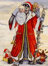 Satan disguised as Santa Claus or Satan Claws
