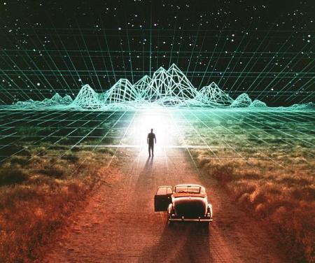 Holographic computer simulated universe matrix in movie The Thirteenth Floor