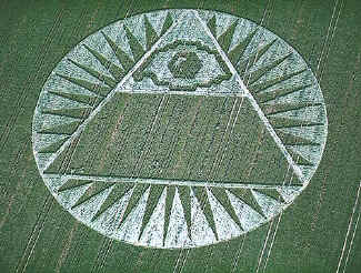 alien crop cirle Beacon Hill illuminati all-seeing eye of horus pyramid and sun symbolism logo