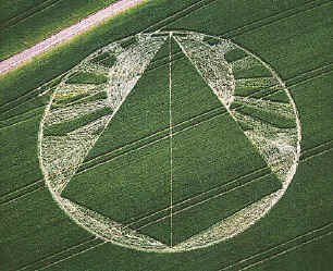 alien crop cricle East Field illuminati all-seeing eye of horus pyramid and sun symbolism logo
