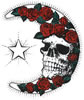 Grateful Dead moon skull with roses sticker