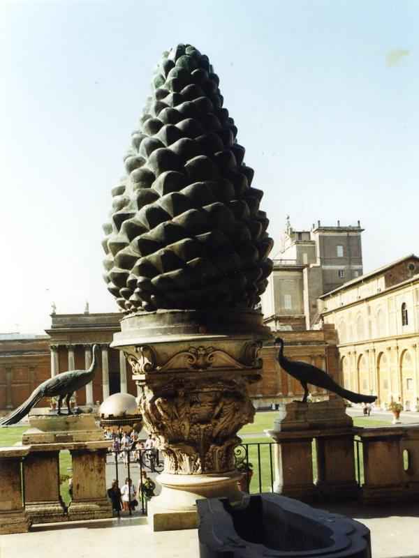 Vatican courtyard pine cone statue